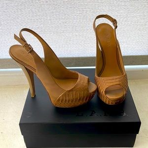 L.A.M.B Nomad leather heels